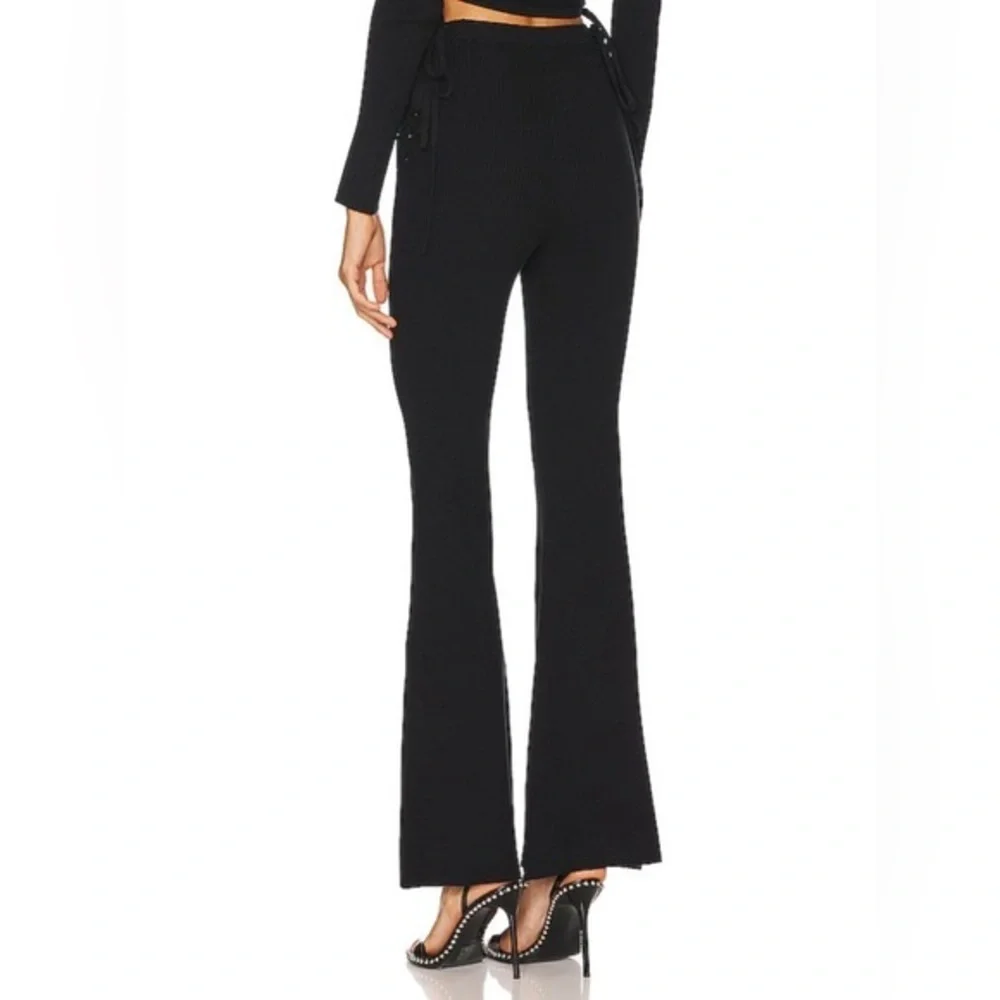 H:OURS‎ Lydia Lace Up Knit Pant in Black